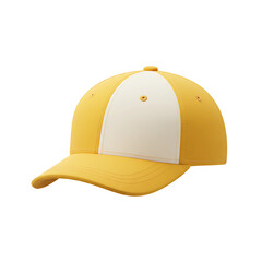 Yellow White Baseball Cap Isolated