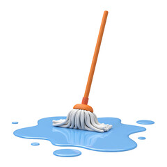 Mop Cleaning Water Spill Icon
