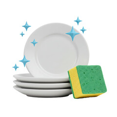 Clean Plates and Sponge Icon
