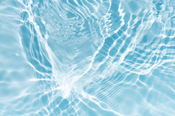 Blue water with ripples on the surface. Defocus blurred transparent blue colored clear calm water...