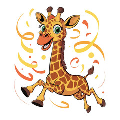 Fototapeta premium giraffe design illustration character happy