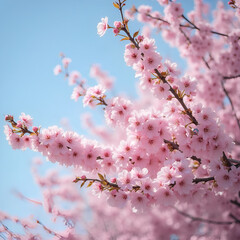 Obraz premium Pink Cherry Blossom Flowers in Spring