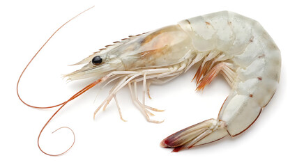 Shrimp raw seafood crustacean isolated on white background for grilling and seafood dishes