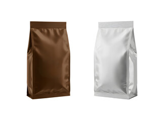 Folded paper bags, metallic foil pouches, and beige stand-up ziplock packaging&mdash;perfect for eco-friendly branding, food products, retail packaging, and modern marketing mockups.