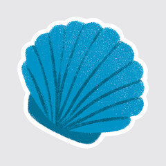 Oyster Cute sea animals in crayon style for stickers, icons, logos, etc.