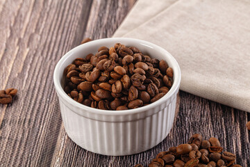 Roasted brown araboca coffee beans