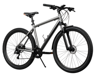 Silver and black mountain bike detail