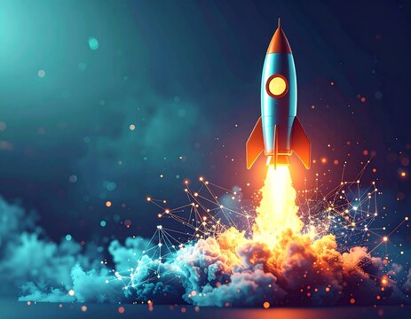 graphic rocket taking off