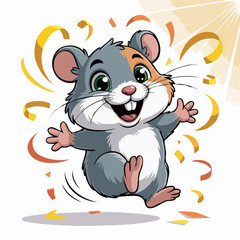 Obraz premium Hamster character design illustration posing happy