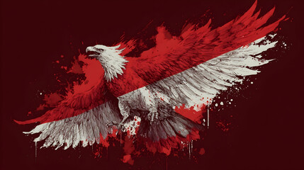 The Garuda bird, with its red and white colors, resembles the Indonesian flag. It is the symbol of Indonesian independence on August 17, 1945.