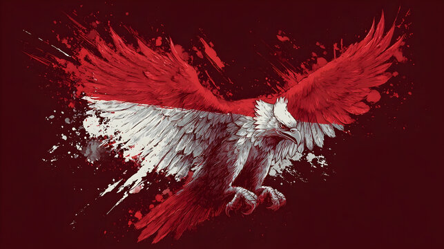 The Garuda bird, with its red and white colors, resembles the Indonesian flag. It is the symbol of Indonesian independence on August 17, 1945.