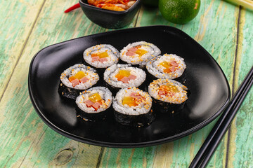 Koream homemade roll Kimbap with nori seaweed