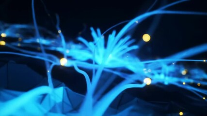 Electric Blue Neural Network Animation - Powered by Adobe