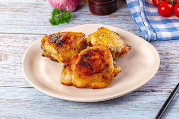 Roasted chicken thighs with spices