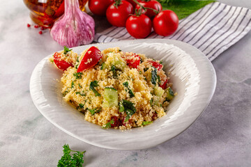 Cous cous with vegetables tabulle