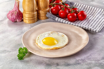 Roasted one egg for breakfast
