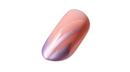 Fototapeta premium Peach Ombre Nails, Purple Tip Nails, Abstract Nail Art, Stylish Manicure, Nail Design