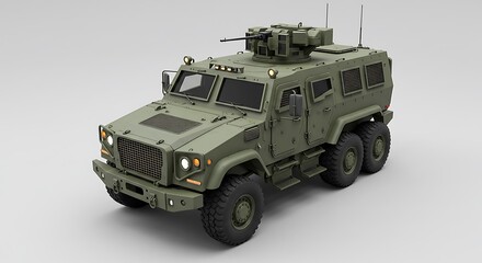 Armored military vehicle rendering