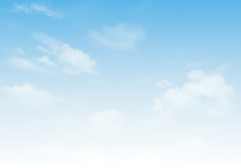 Fototapeta premium Smooth gradient from sky blue to pure white with soft semi-transparent cloud effect, minimalist style with ample space for copy space, calm and professional mood