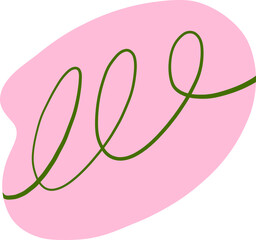 Abstract Pink Cloud Form With Green Diagonals