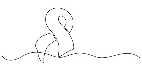 Scarf one line drawing vector. concept of dressing warmly, cold snap or autumn-winter season, single continuous line drawing scarf, Autumn scarf continuous one line drawing, single line art element. 