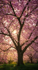 Sunlit Sakura Embrace