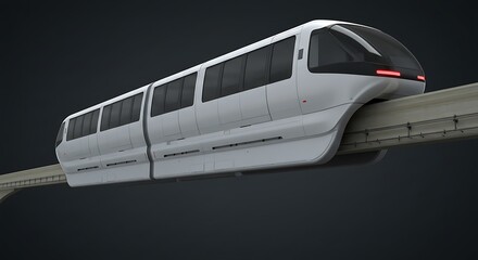 Modern monorail elevated train transportation