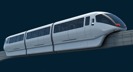Futuristic monorail public transportation