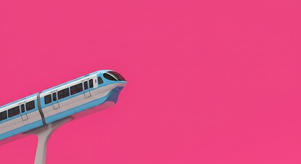 Futuristic elevated train monorail concept