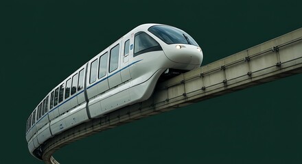 Monorail train on concrete track