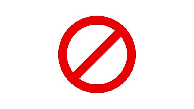 A red circle no entry, no parking, or forbidden symbol sign isolated on white signifies a prohibition warning