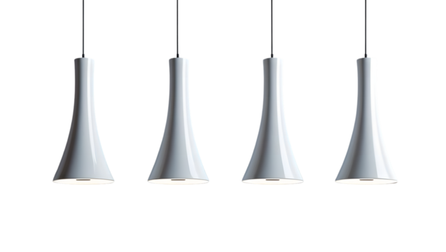 Modern pendant ceiling lamps on a plain transparent background isolated product stock photo png cut out - Powered by Adobe
