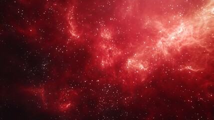 Vibrant cosmic nebula swirls of red and bright star clusters