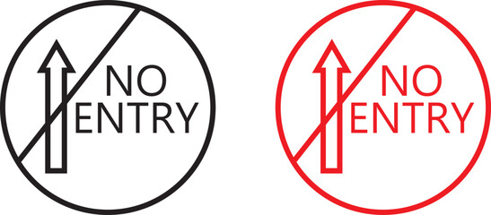 No Entry Road Sign Vector – Traffic Control Symbol for Restricted Zones and Safety Regulations