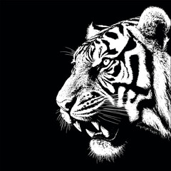 Obraz premium tiger head silhouette