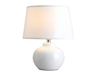 Elegant white lamp illuminates the darkness