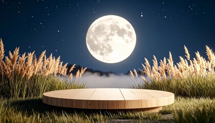 Moonlit meadow platform for serene display