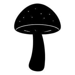Holographic Shiitake Mushroom Silhouette