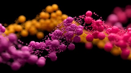 Colorful Particle Stream Against Black Background