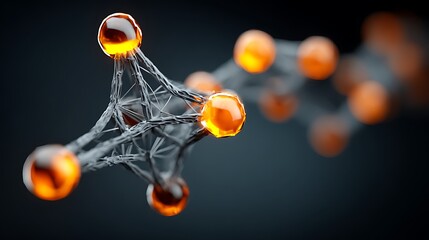 Molecule Structure with Glowing Spheres