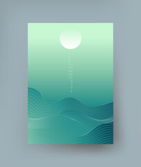 Abstract landscape made with smooth gradient lines.