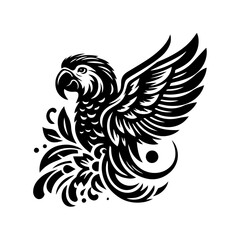 Monochrome Abstract Design Element with Geometric Shapes and Lines Suitable for Backgrounds or Patterns