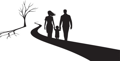 Family vector silhouette 
