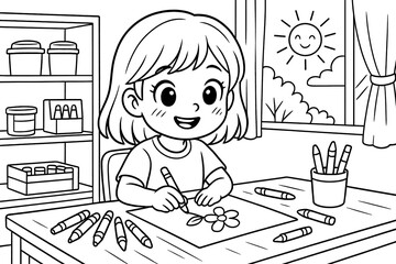 My Hobby Coloring Pages for Kids | Fun Back to School Activity | Kindergarten Printable Worksheets | Simple Black and White Line Art