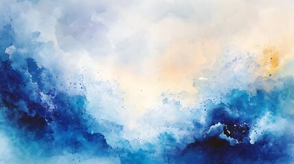Abstract blue and peach painting