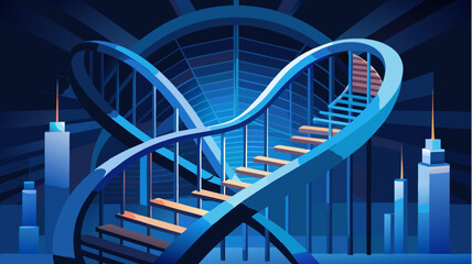 Fototapeta premium dna strand on blue