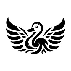 Simple Black and White Monochrome Vector Design Graphic