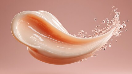 Swirl of Cream with Splashing Droplets