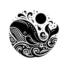 Simple Black and White Vector Graphic Design Element