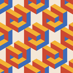 Trendy minimalist seamless pattern with abstract creative geometric composition